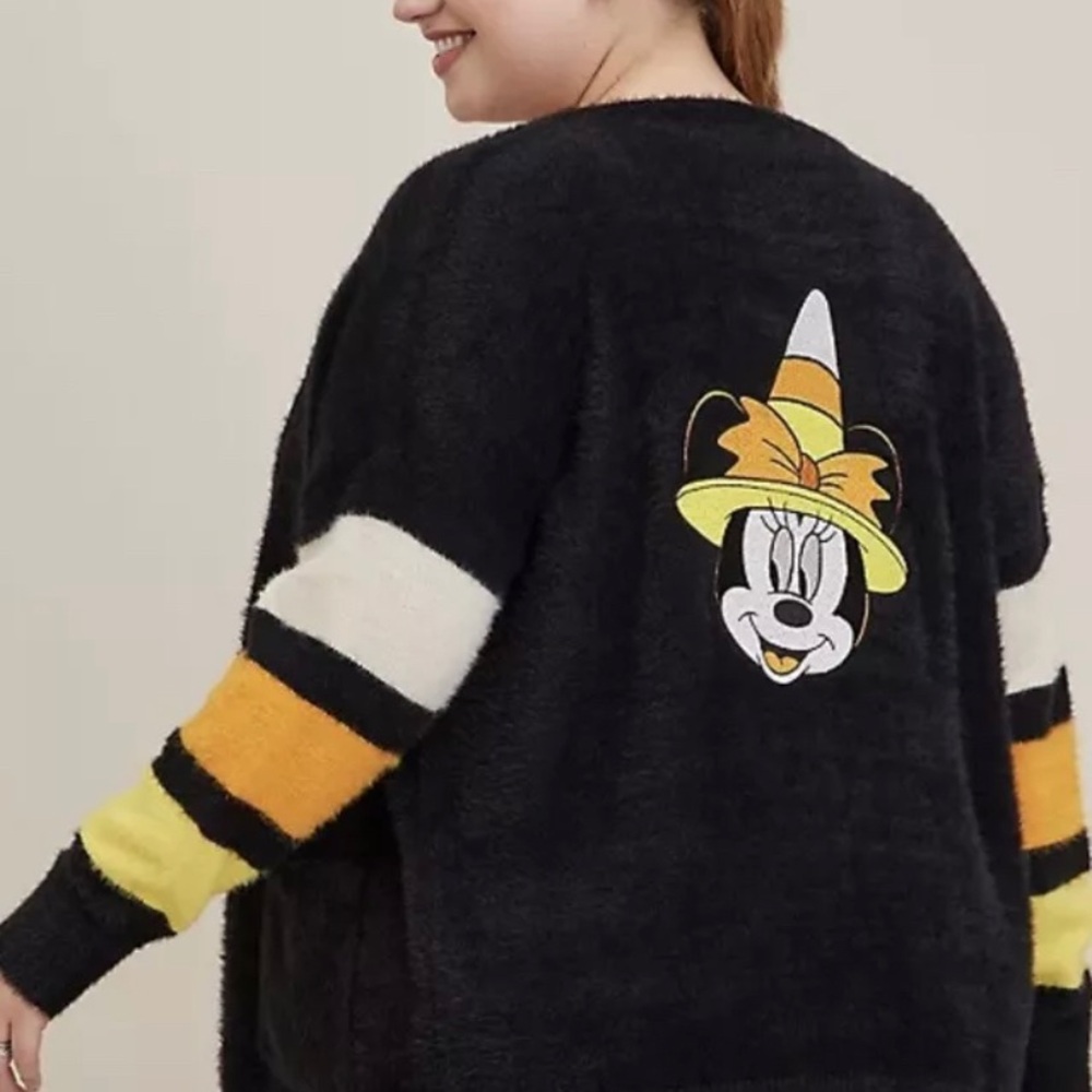 Torrid Disney Halloween Cardigan Sweater Minnie Mouse Witch Candy Corn Size 3